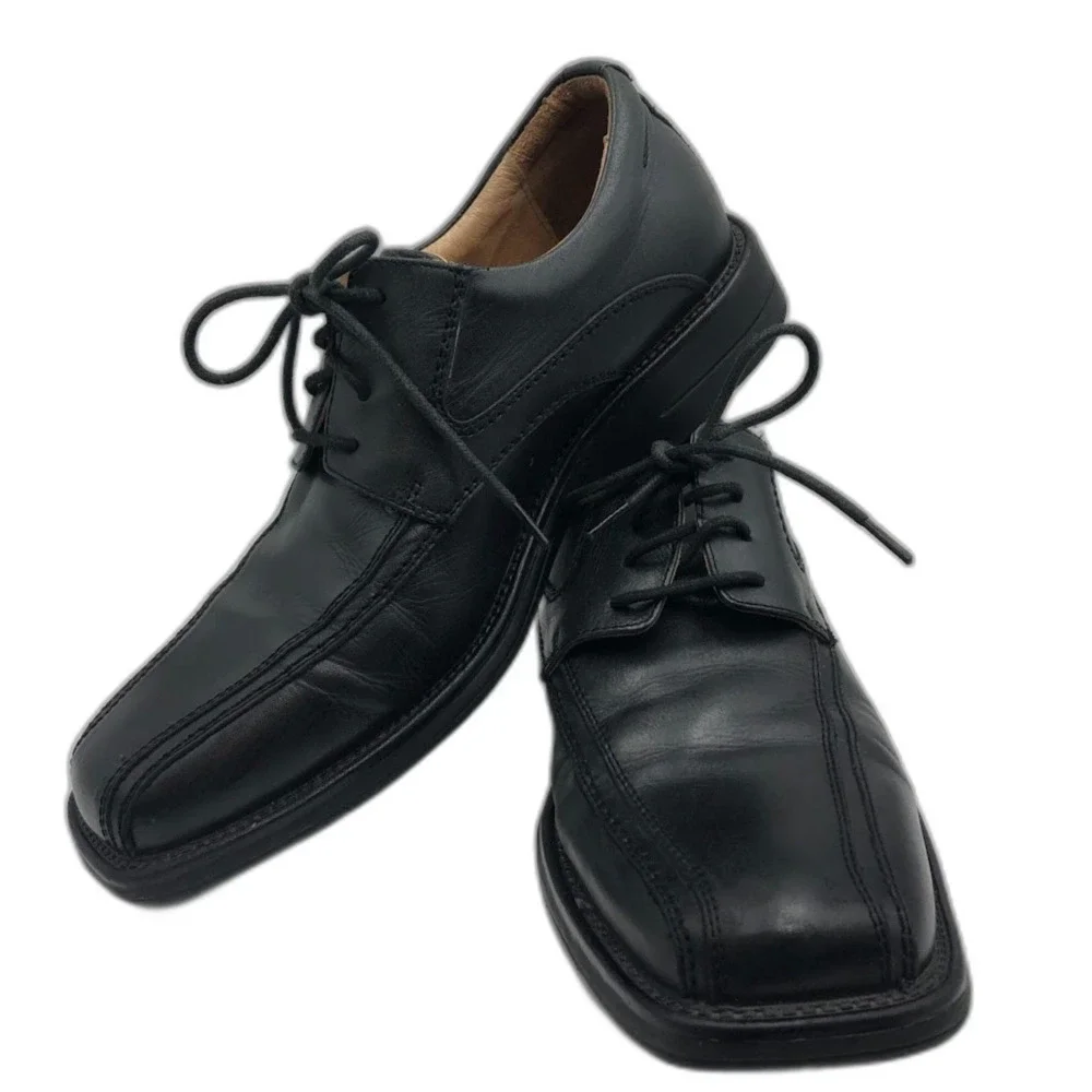 Steve Madden Men's Black Leather Oxford Shoes Square Toe P-Tango Size 9.5